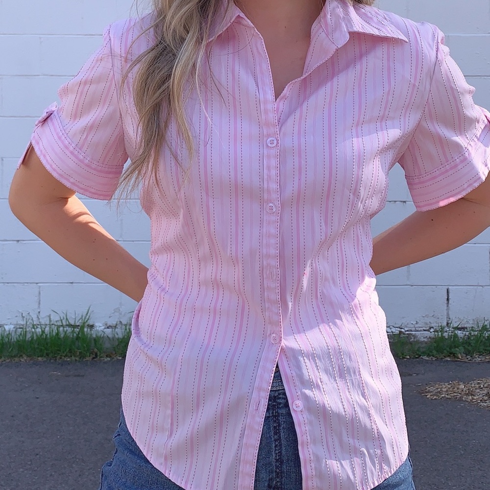 SOLD Pink Striped Y2K Top